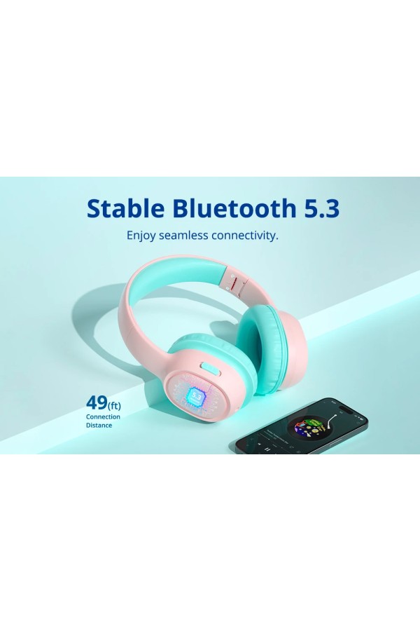 TRONSMART headphones για παιδιά KH02, ασύρματα & ενσύρματα, ροζ