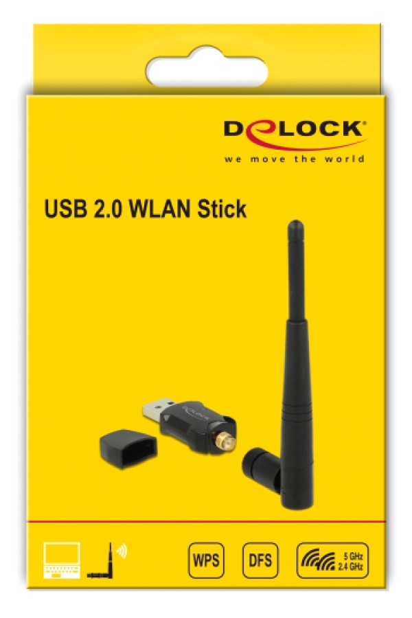 DELOCK ασύρματος USB αντάπτορας δικτύου 12462, 433/150Mbps, 2.4/5GHz