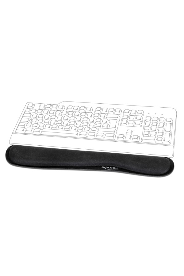 DELOCK στήριγμα καρπού για πληκτρολόγιο/laptop 12558, 20x85x465mm, μαύρο