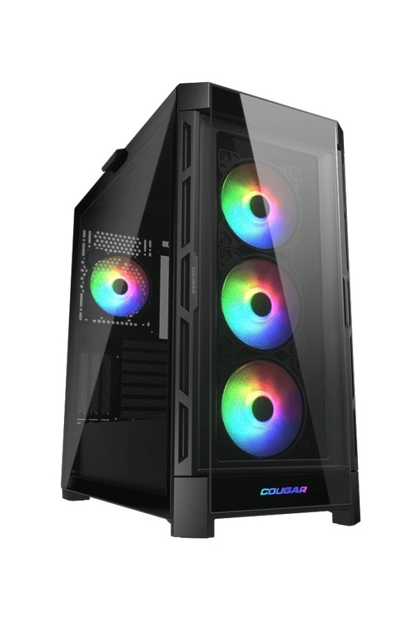 CC-COUGAR Case DUOFACE PRO RGB Tempered Glass MiddlePlus ATX Black (4x120mm ARGB fans preinstalled, 2 Front Panels)