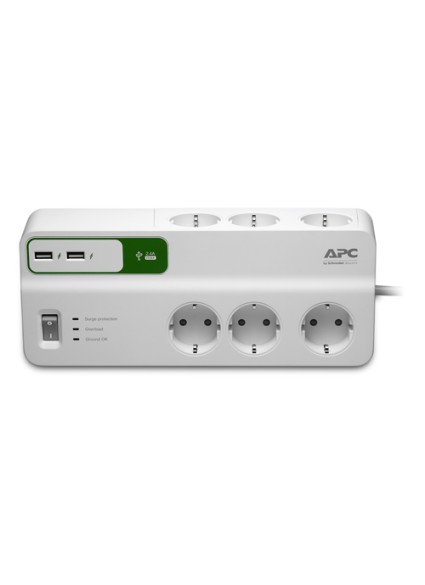 APC Essential SurgeArrest PM6U-GR 6Οutlet with USB Charger