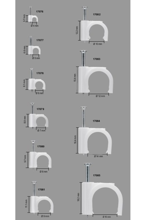 GOOBAY ρόκα στήριξης καλωδίων 17078, 6mm, λευκό, 100τμχ