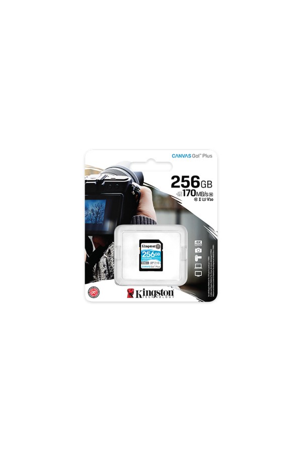 KINGSTON Memory Card SDG3/256GB Canvas Go PLUS 170R U3 C10