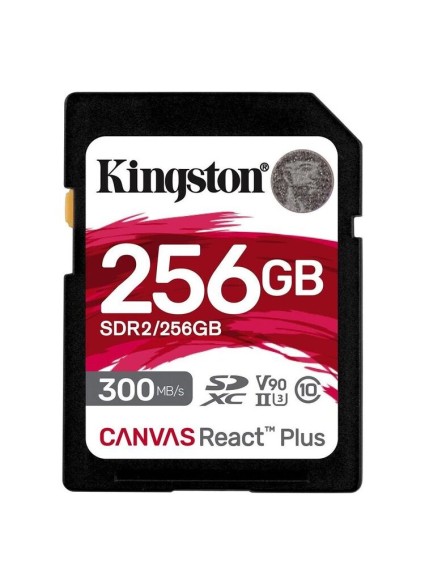 KINGSTON Memory Card Secure Digital Canvas React Plus SDR2/256GB, Class 10, UHS-II, U3, V90