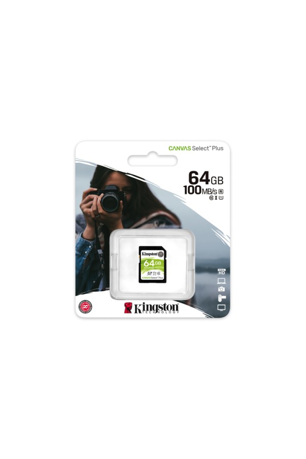 KINGSTON Memory Card Secure Digital Canvas Select Plus SDS2/64GB, Class 10