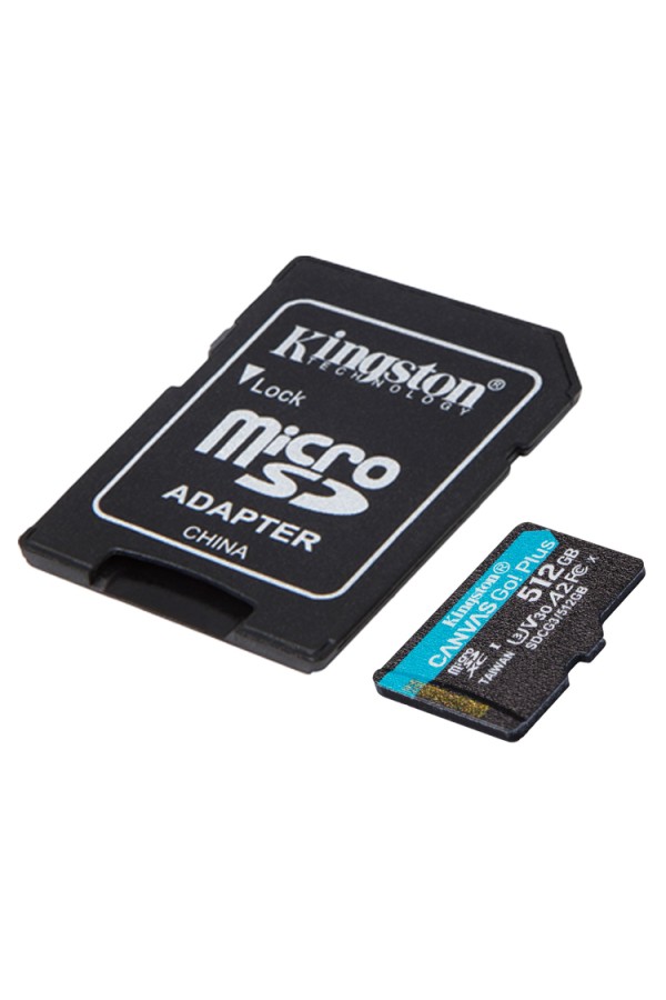 KINGSTON Memory Card MicroSD Canvas Go Plus SDCG3/512GB, Class 10, SD Adapter