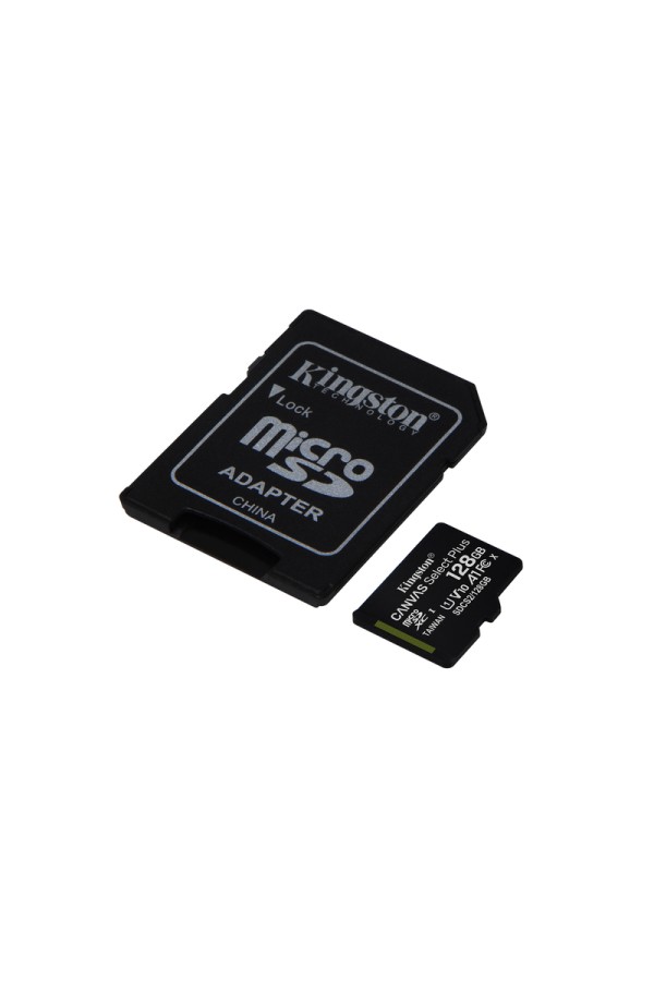 KINGSTON Memory Card MicroSD Canvas Select Plus SDCS2/128GB, Class 10, SD Adapter