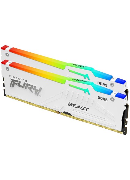 KINGSTON Memory KF556C36BWEAK2-64 FURY Beast White RGB DDR5, 5600MT/s, 64GB,KIT OF 2