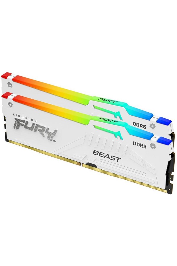 KINGSTON Memory KF560C30BWEAK2-32 FURY Beast WHITE RGB  DDR5, 6000MT/s, 64GB KIT OF 2