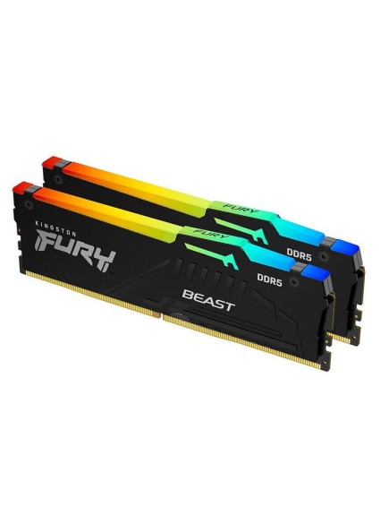 KINGSTON Memory KF564C32BBEAK2-64 FURY Beast Black RGB DDR5, 6000MT/s, 64GB KIT OF 2, EXPO