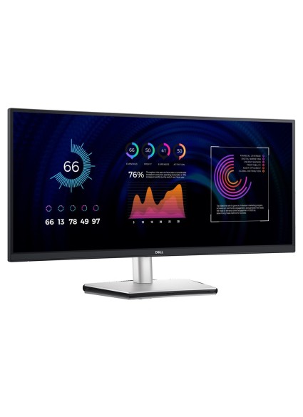 DELL Monitor P3424WE 34'' WQHD IPS CURVED, USB-C, HDMI, DisplayPort, RJ45,  Height Adjustable, 3YearsW