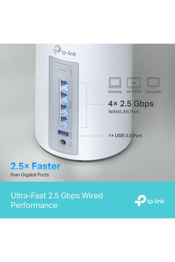 TP-LINK Deco BE65 BE9300 Whole Home Mesh WiFi 7 System 1 Pack