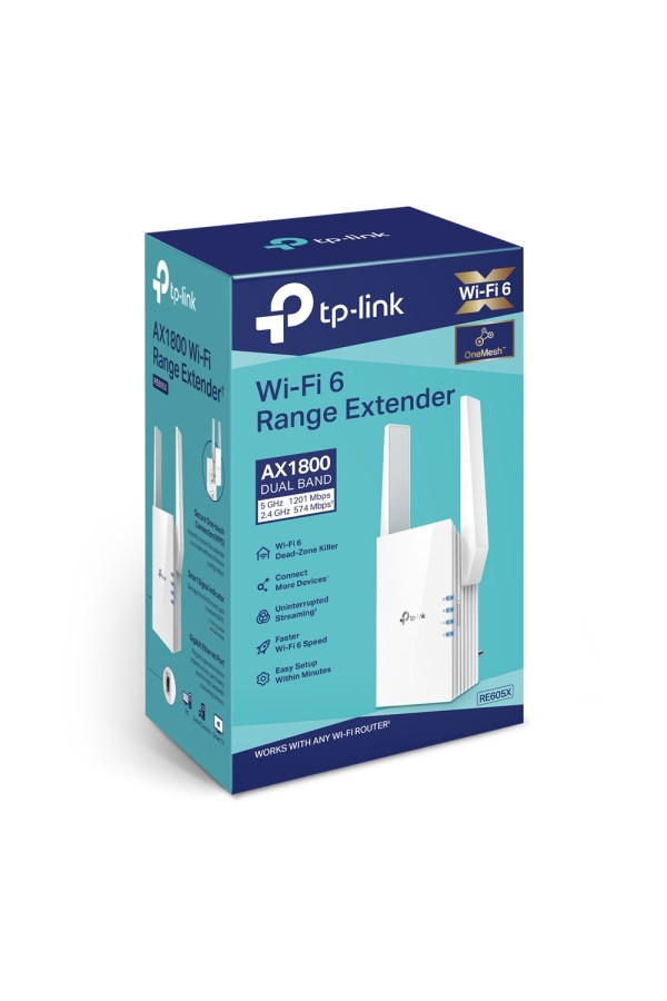 TP-LINK RE605X AX1800 WIFI 6 RANGE EXTENDER