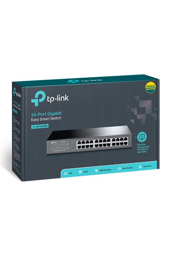 TP-LINK Easy Smart Switch TL-SG1024DE, 24 port, 10/100/1000 Mbps