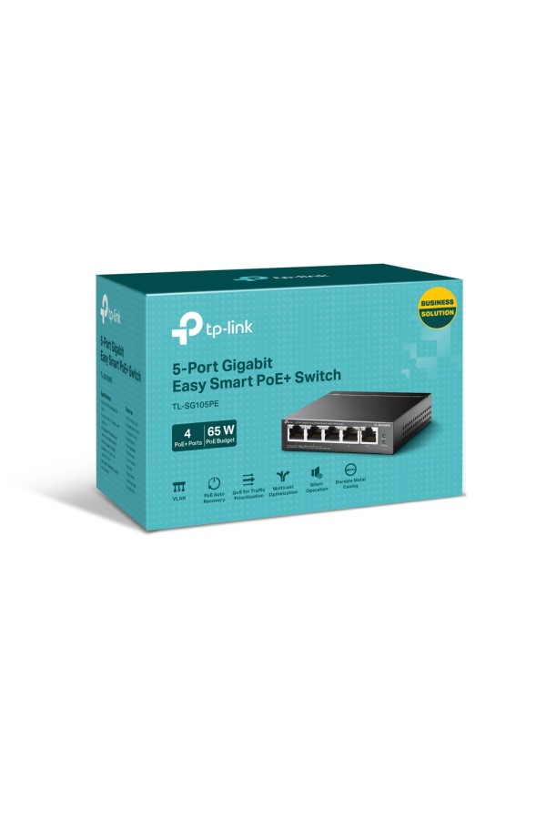 TP-LINK SWITCH SG-TL105PE 5xGBIT POE+ MANAGED