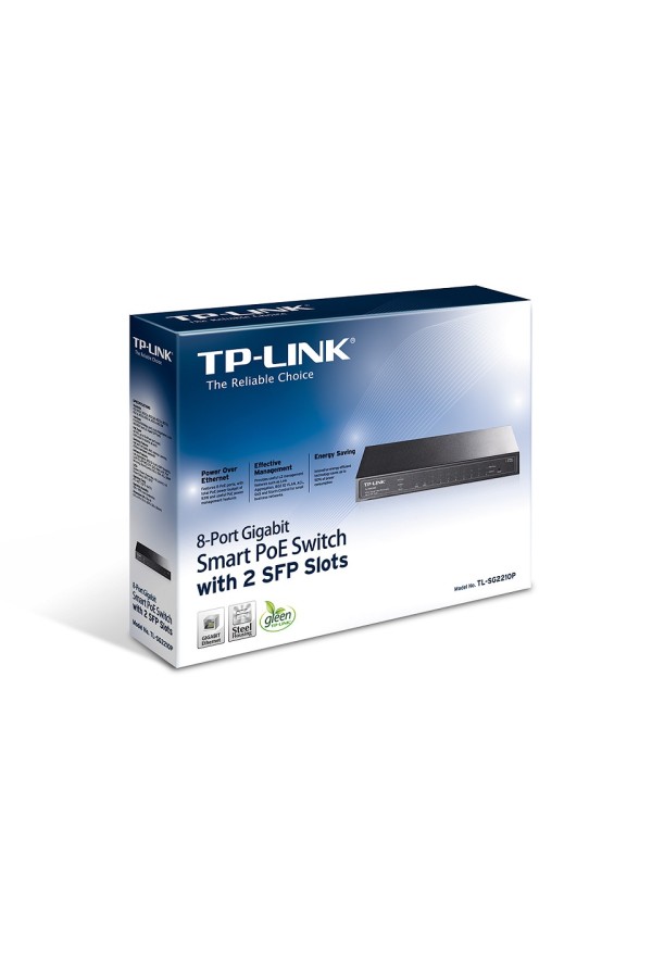 TP-LINK Switch TL-SG2210P, 8-Port Gigabit Smart PoE Switch with 2 SFP Slots