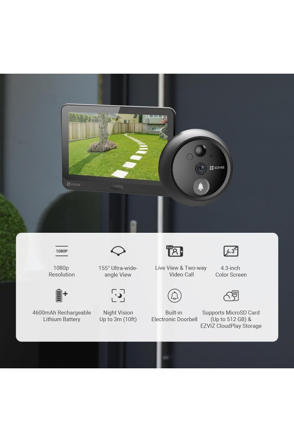 EZVIZ Doorbell HP4 Peephole, FHD