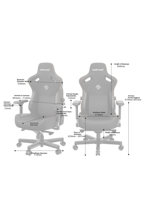 ANDA SEAT Gaming Chair KAISER-3 Large Orange