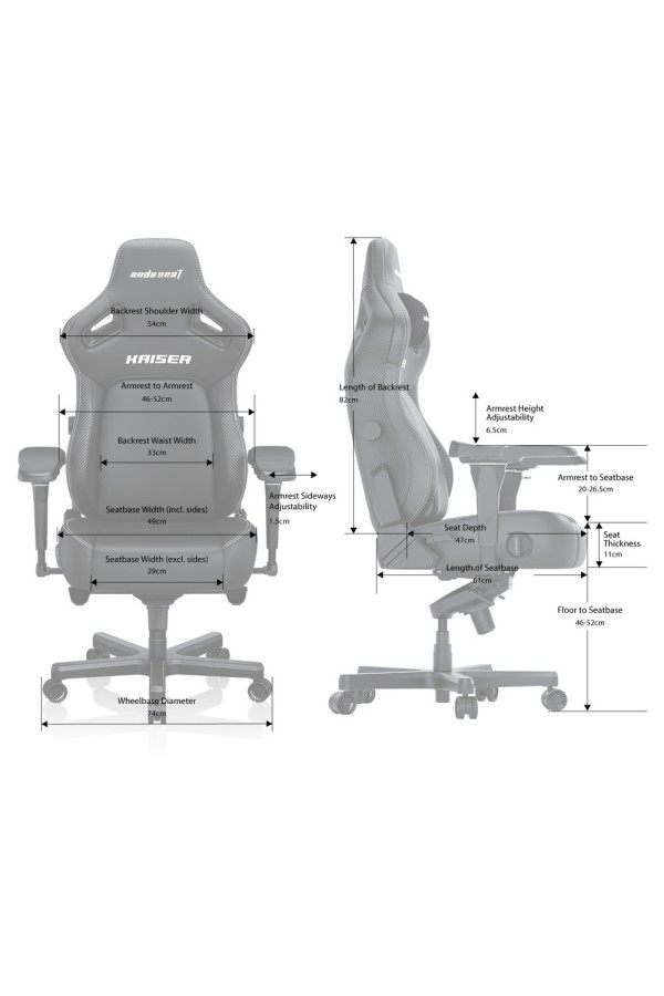 ANDA SEAT Gaming Chair KAISER-4 Large Grey Fabric