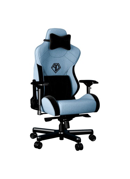 ANDA SEAT Gaming Chair T-PRO II Light Blue/ Black FABRIC with Alcantara Stripes