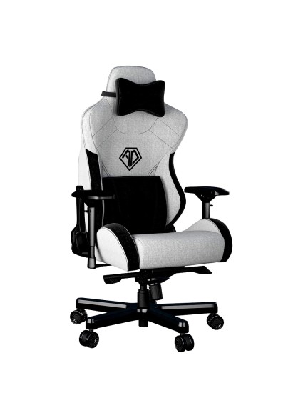 ANDA SEAT Gaming Chair T-PRO II Light Grey/ Black FABRIC with Alcantara Stripes