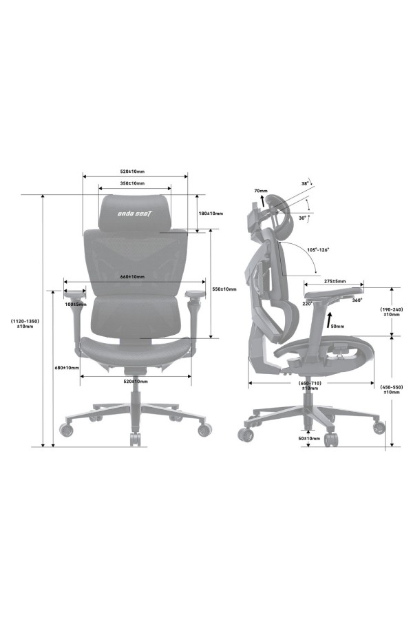 ANDA SEAT Gaming Chair X-AIR PRO XL GREY TWILIGHT