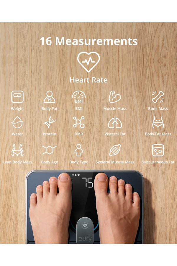 ANKER Eufy Smart Scale P2 PRO Wi-Fi Bluetooth Heart Rate Black