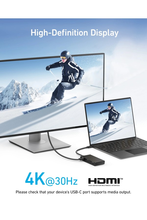 ANKER Hub 332 USB-C 5-in-1, 4K HDMI