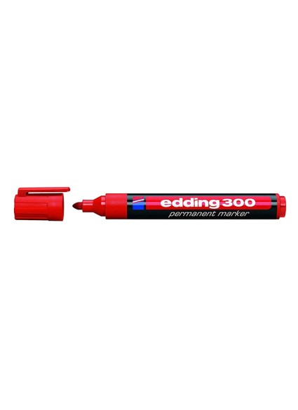 EDDING ανεξίτηλος μαρκαδόρος 300, 1.5-3mm, επαναγεμιζόμενος, κόκκινος