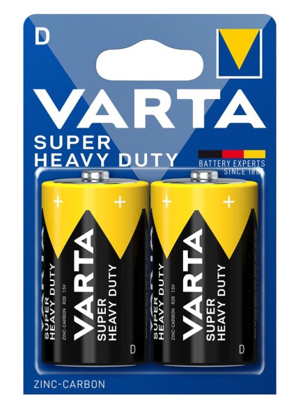 VARTA μπαταρίες Zinc Carbon Super Heavy Duty, D/R20P, 1.5V, 2τμχ