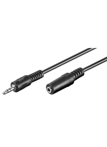 GOOBAY προέκταση καλωδίου ήχου 3.5mm 50090, 3 pin stereo, 5m, μαύρο