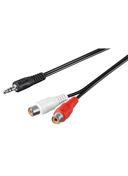 GOOBAY καλώδιο 3.5mm αρσενικό σε 2x θηλυκό RCA 50116, 1.5m, μαύρο