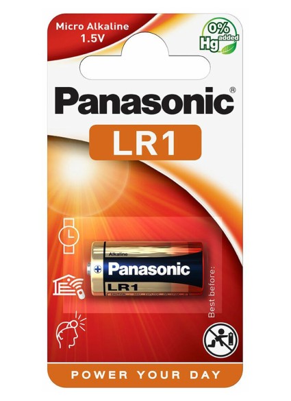 PANASONIC αλκαλική μπαταρία, Lady/LR1, 1.5V, 1τμχ