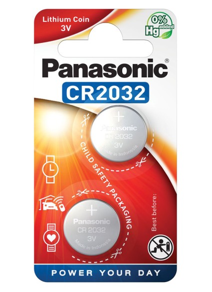 PANASONIC μπαταρία λιθίου, CR2032, 3V, 2τμχ