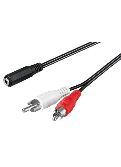 GOOBAY καλώδιο 3.5mm θηλυκό σε 2x RCA αρσενικό 50442, 1.4m, μαύρο