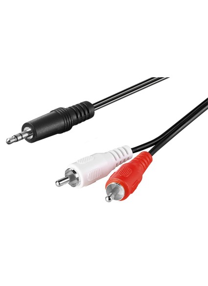 GOOBAY καλώδιο ήχου 51650 3.5mm σε 2x RCA, 3 pin stereo, 3m, μαύρο