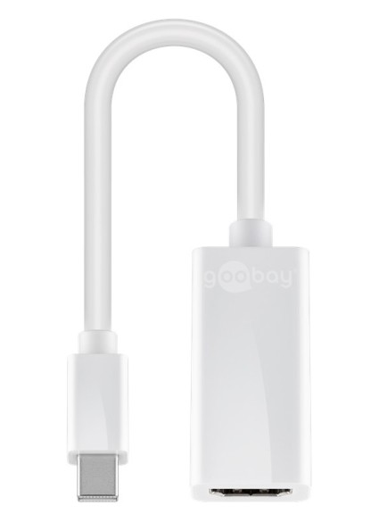 GOOBAY καλώδιο mini DisplayPort σε HDMI θηλυκό 51729, 0.15m, λευκό