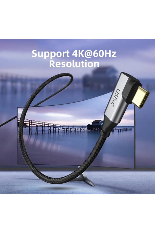 CABLETIME καλώδιο USB-C σε HDMI CT-CMRHD1, γωνιακό, 4K/60Hz, 1.8m, μαύρο