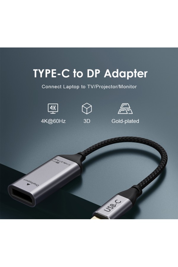 CABLETIME αντάπτορας USB-C σε DisplayPort CT-CMDP1, 4K/60Hz, μαύρος