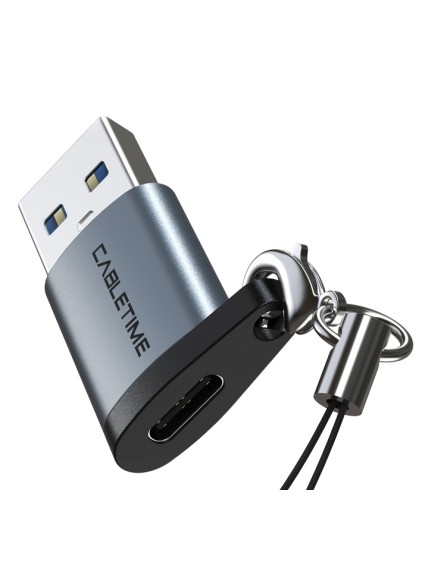 CABLETIME αντάπτορας USB-C σε USB CT-AMCF, 10.5W, 5Gbps, γκρι