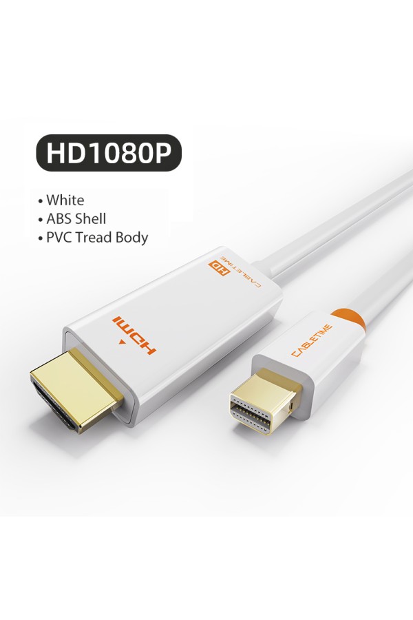 CABLETIME καλώδιο HDMI σε Mini DisplayPort CT-03G, 1080p, 1.8m, λευκό