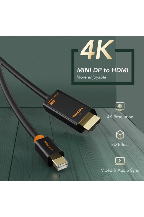 CABLETIME καλώδιο HDMI σε Mini DisplayPort CT-03G4K60, 4K, 1.8m, λευκό