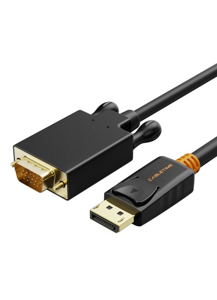 CABLETIME καλώδιο DisplayPort σε VGA CT-04G, 1080p, 3m, μαύρο