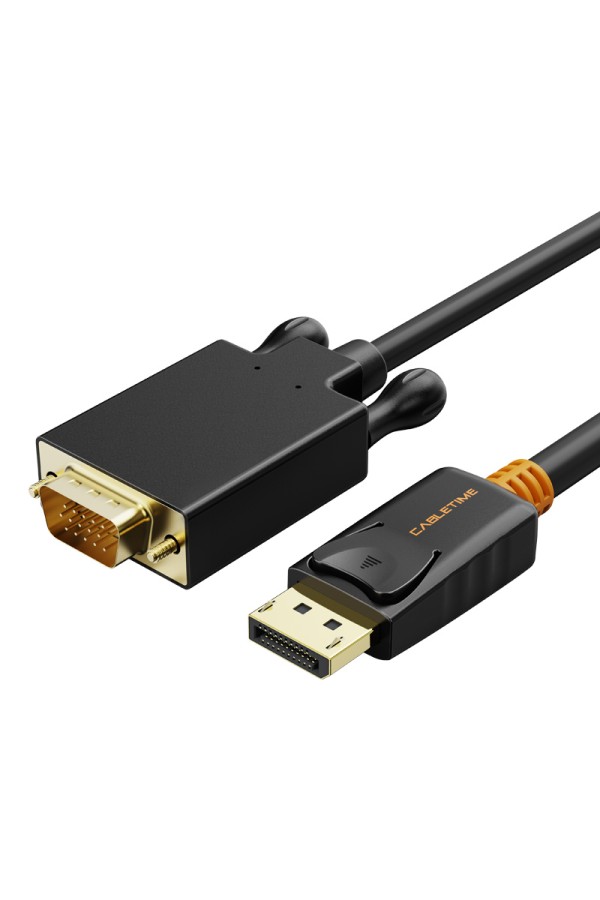 CABLETIME καλώδιο DisplayPort σε VGA CT-04G, 1080p, 3m, μαύρο