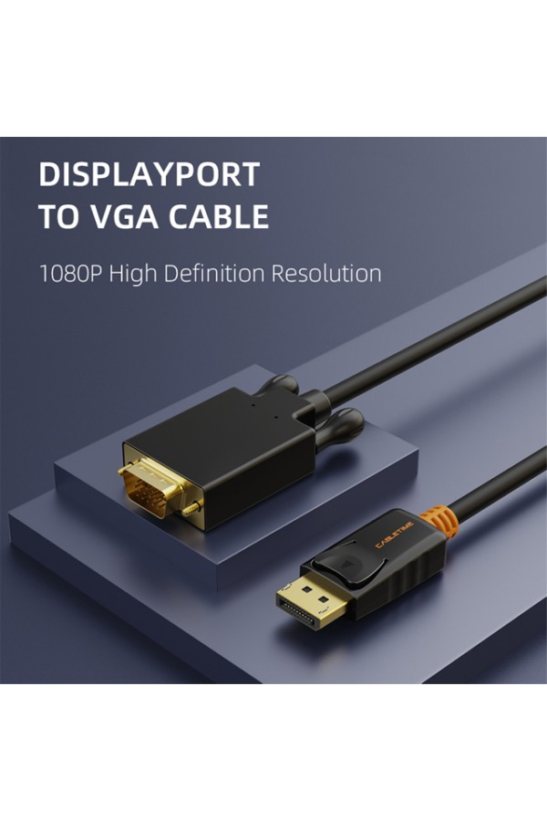 CABLETIME καλώδιο DisplayPort σε VGA CT-04G, 1080p, 3m, μαύρο