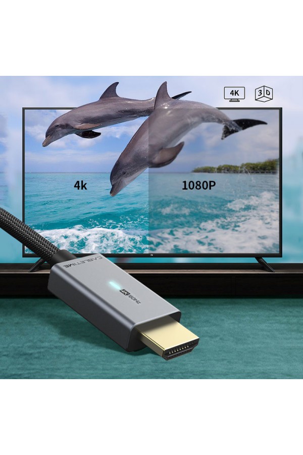 CABLETIME καλώδιο mini DisplayPort σε HDMI CT-P03G4K, 4K, 1.8m, μαύρο