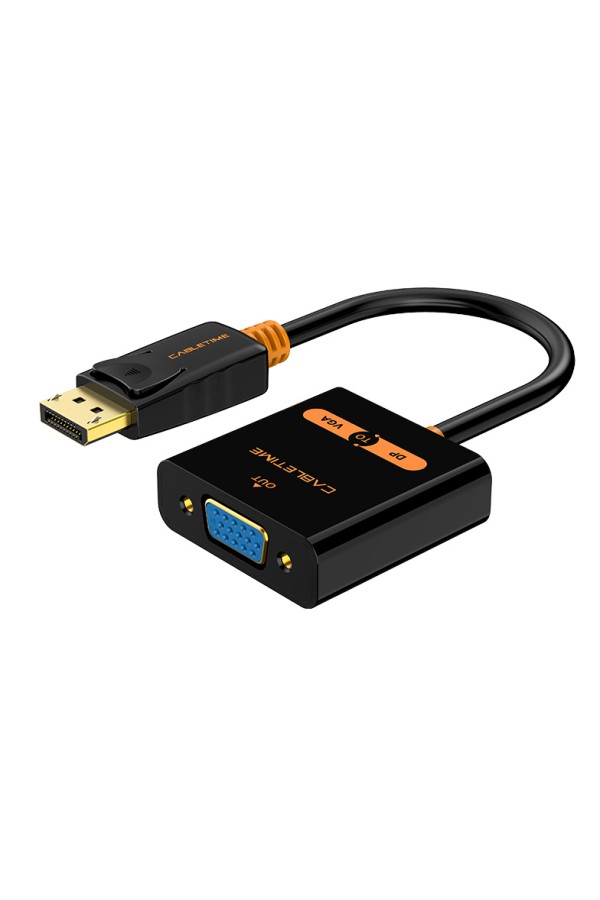 CABLETIME αντάπτορας DisplayPort σε VGA AV586, 1080p/60Hz, μαύρος