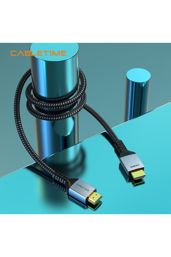 CABLETIME καλώδιο HDMI 2.1 CT-HM8K, 8K/60Hz, 48Gbps, 28AWG, 2m, μαύρο