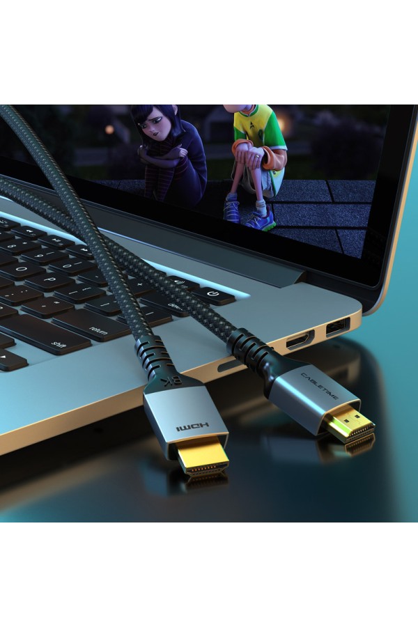 CABLETIME καλώδιο HDMI 2.1 CT-HM8K, 8K/60Hz, 48Gbps, 28AWG, 2m, μαύρο