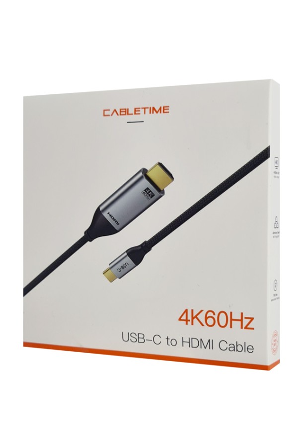 CABLETIME καλώδιο USB-C σε HDMI CT-CMHD2, 4K/60Hz, 3m, μαύρο
